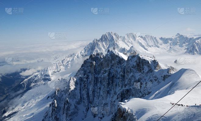 山,雪,阿尔卑斯山脉,滑雪运动,陡峭,天...