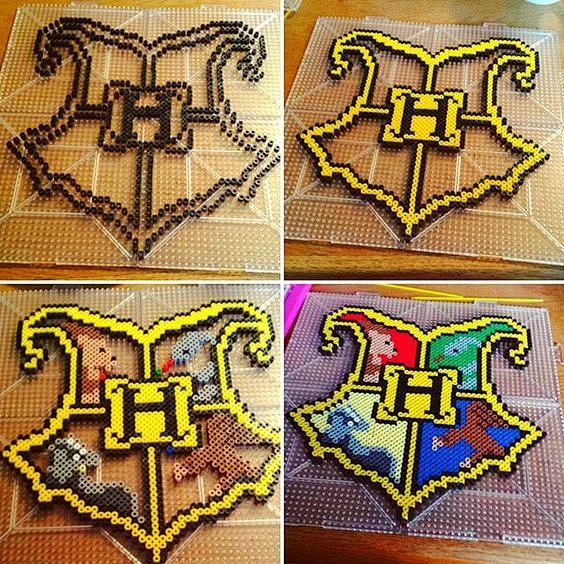 Hogwarts Crest Perler Art 