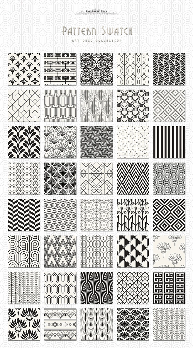 Art Deco Seamless Patterns Bundle - Patterns - 2-花瓣网