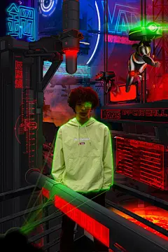 VANS概念未来视觉海报：穿越到2089年的上海