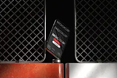Smartphone industrial mockup red metal 25款极简工业风IPhone智能手机UI屏幕界面APP广告壁纸设计展示PSD样机_格外视觉(uigui.cn)-国外高品质设计素材共享网