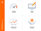 Icons for web site : Icons for main features of the SAAS service website 