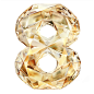 Number 8, diamond texture, light yellow tone, delicate, real material, clean white background