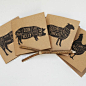 135x135 cm Butchers diagram cards  Set of 4 by OldEnglishCo, £10.00: 