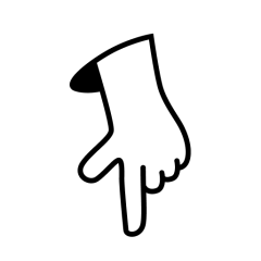 手势 手指 小手 黑白 占位符 图标 2D 卡通 插画 手绘 png 免抠 素材 ppt01