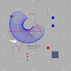 时尚抽象艺术几何背景与平面，极简主义风格。向量的海报