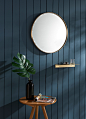 ARTIKEL黄铜北欧圆镜浴室镜壁挂卫浴洗手间卫生间镜子挂镜装饰镜-淘宝网
