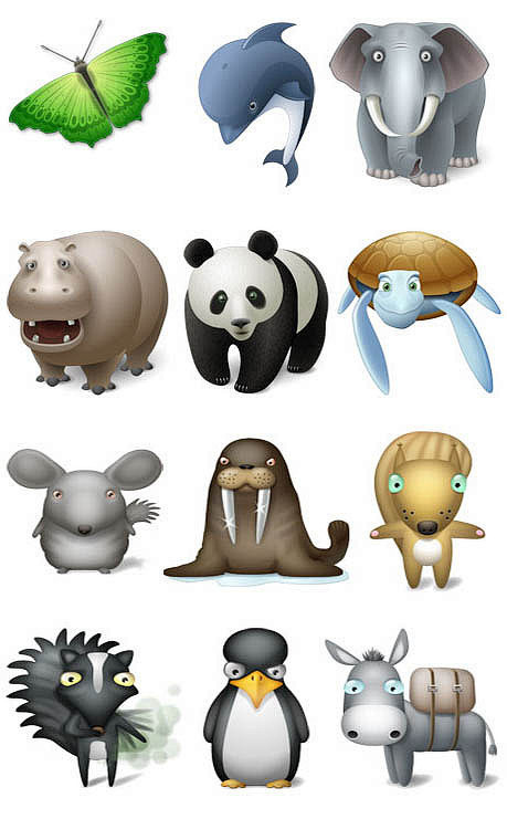 多种可爱动物图标素材-icon-视觉中国...