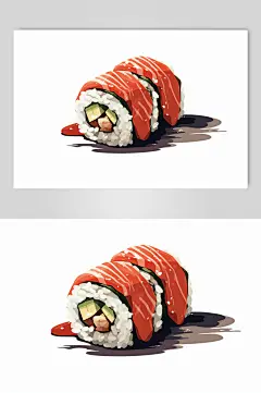 AI数字艺术手绘高清寿司日本美食插画