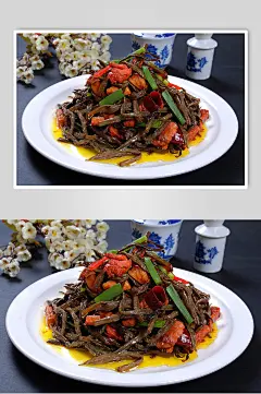 肉筋压干豆角摄影图片