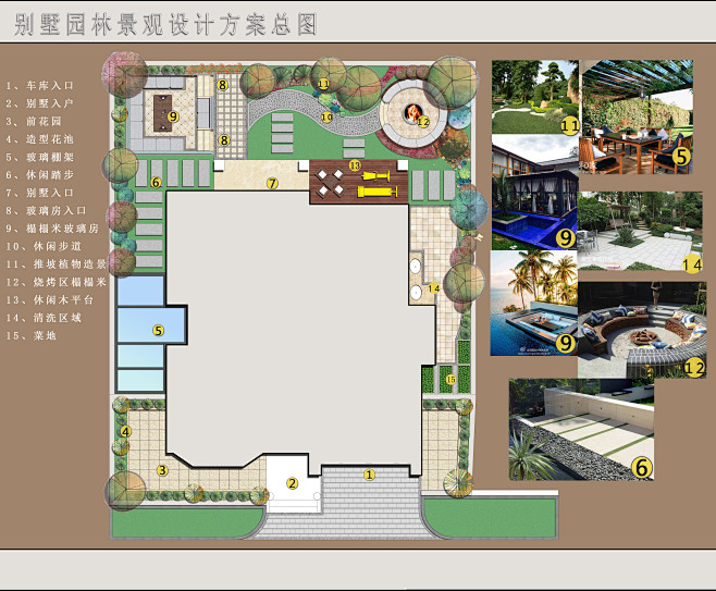 现代美式庭院平面图