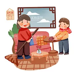 新年卡通画  - 源文件下载【酷图网】新年喜庆素材,古风素材,春节素材,恭贺新禧,节日素材,手绘卡通,人物手绘,人物插画,新年素材,手绘,新年元素,传统习俗,民俗,乡村民俗,传统民俗,贴福字,贴对联,新年送福,团圆饭贴春联,放鞭炮,穿新衣,卡通人物,恭喜发财,过新年,传统节气,小年,年夜饭,新年卡通人物,