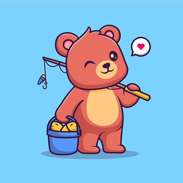 卡通熊插画矢量图设计素材