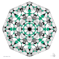 Geometry in Duotone : Series of symmetries in five colours. Ink on paper, 25cm x 25cm