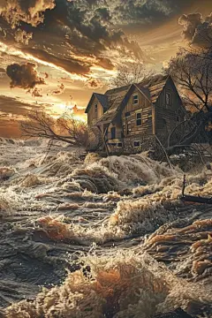 自然灾难城市积水图片