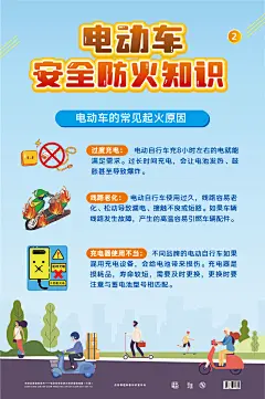 现货包发票 电动车安全防火知识宣教挂图6张/套2024年消防月119消防日橱窗壁报招贴挂图海报ZAG1179-tmall.com天猫