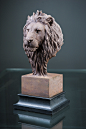 Lion`s Head, Igor Gosling : Sculpted in oil Clay and casting in rust metal.