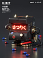 3D 3d modeling 3dart 8bit CGI cinema 4d product product design  robot toy