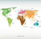 各州使用不同颜色标注的世界地图矢量素材