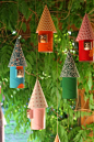 #DIY Paper towel tube birdhouses