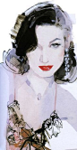 Illustration by David Downton, Dita Von Teese.                                                                                                                                                     More