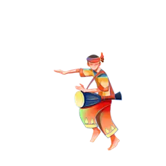 【米图网-52mitu.com】人物 插画 手绘 少数民族 歌舞人物