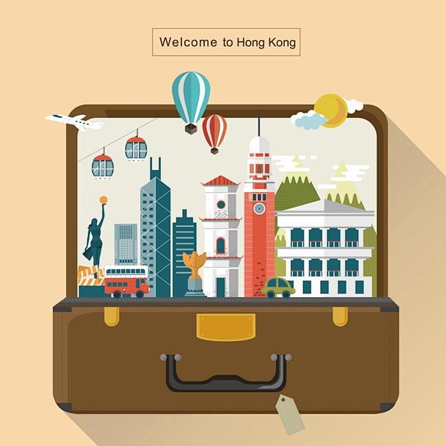 香港旅游建筑海报设计