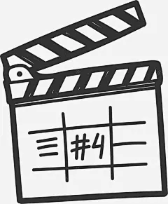 黑色手绘电影场记板图标 页面网页 平面电商 创意素材