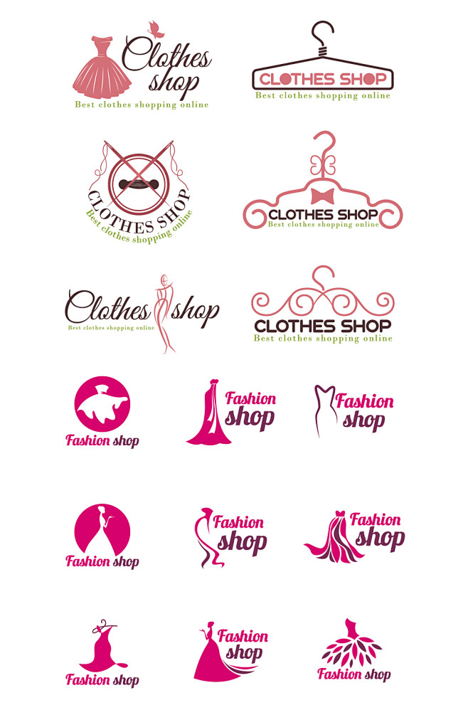 矢量服装店铺LOGO元素-众图网