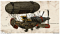 Civilian logistics Airship, Michal Kus : Concept art for an MMO Turn Based Strategy ''March of War'' by ISOTX