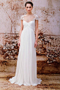Monique Lhuillier floral empire waist wedding dress is simple and stunning.