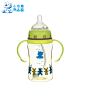 小白熊 宽口径婴儿塑料奶瓶宝宝PPSU奶瓶带吸管手柄300ml 09535-tmall.com天猫