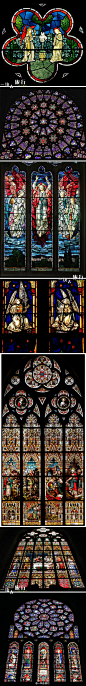 【Stained Glass Window教堂镶嵌花窗玻璃】教堂中的这种玻璃多描绘的是圣经故事，期望以光线配合图案的璀璨光辉来感动信徒。尽管我们大多数人并不信教，但这种绚丽多姿的艺术却能征服全人类，从中感到宁静和美的享受。