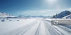 【AI数字艺术】冬季户外自然风景雪景路面背景图片素材