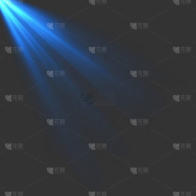 常规内容-特效系列耀眼感蓝色直线光束光效素材-花瓣网