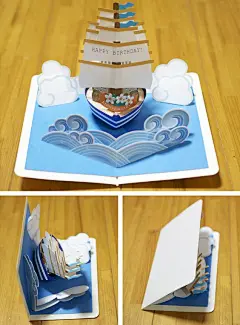 一组立体贺卡！   作者：艺术家 Kagisippo ​  via @手工DIY大全 ​​​​