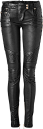 BALMAIN new for Fall 2012 Black Studded and Patched Pants