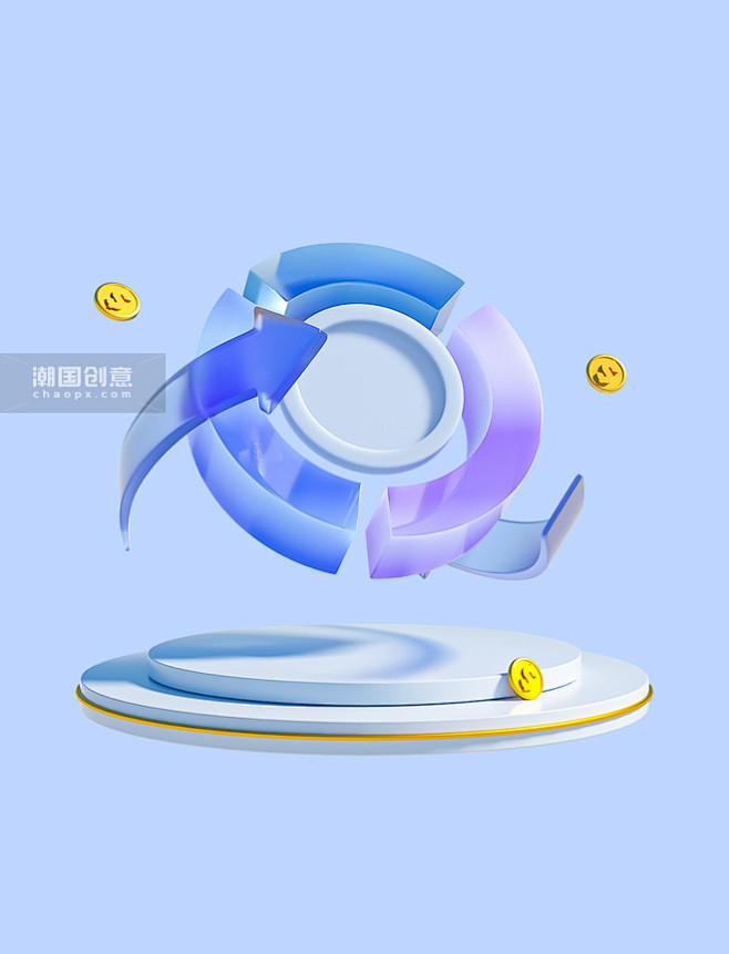 C4D商务信息3D科技互联网金融立体交互...