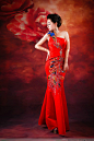 中国风中国红创意旗袍艺术