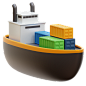 Container Cargo Ship 3D Illustration