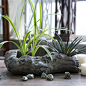 Indie shop复古方形水泥大花盆多肉园艺盆栽创意微景观绿植花瓶-淘宝网