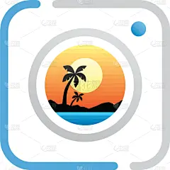 相机,标志,海滩,图标,与摄影有关的场景,鸡尾酒,图像,海洋,矢量