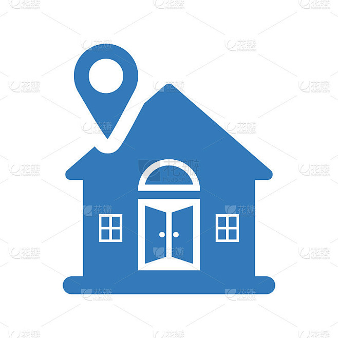 Home位置图标/蓝色矢量图形