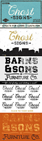 怀旧与复古文本图层样式 Ghost Signs for Adobe Illustrator_字体样式_乐分享素材网_psd素材_平面素材_png素材_免费素材_素材共享平台