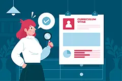 国外卡通招聘求职找工作简历面试场景人物插画ai矢量设计素材模板-淘宝网