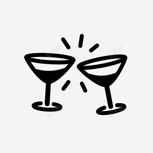 干杯葡萄酒吐司图标 酒杯 icon 标识 标志 UI图标 设计图片 免费下载 页面网页 平面电商 创意素材