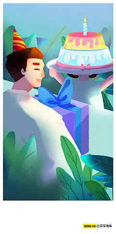 爸爸生日贺卡插画