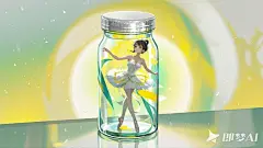瓶中女舞者，电脑壁纸，简洁 (1)