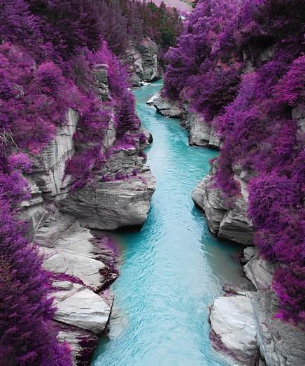 苏格兰斯凯岛的仙女池，一片令人迷醉的紫色...