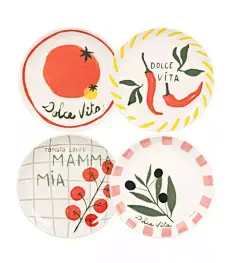 This may contain: three plates with different designs on them
